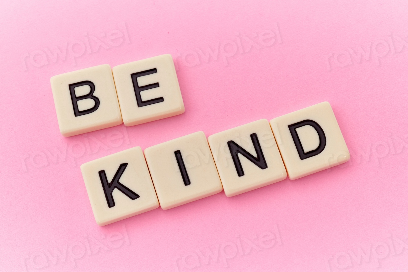 Free be kind word on pink