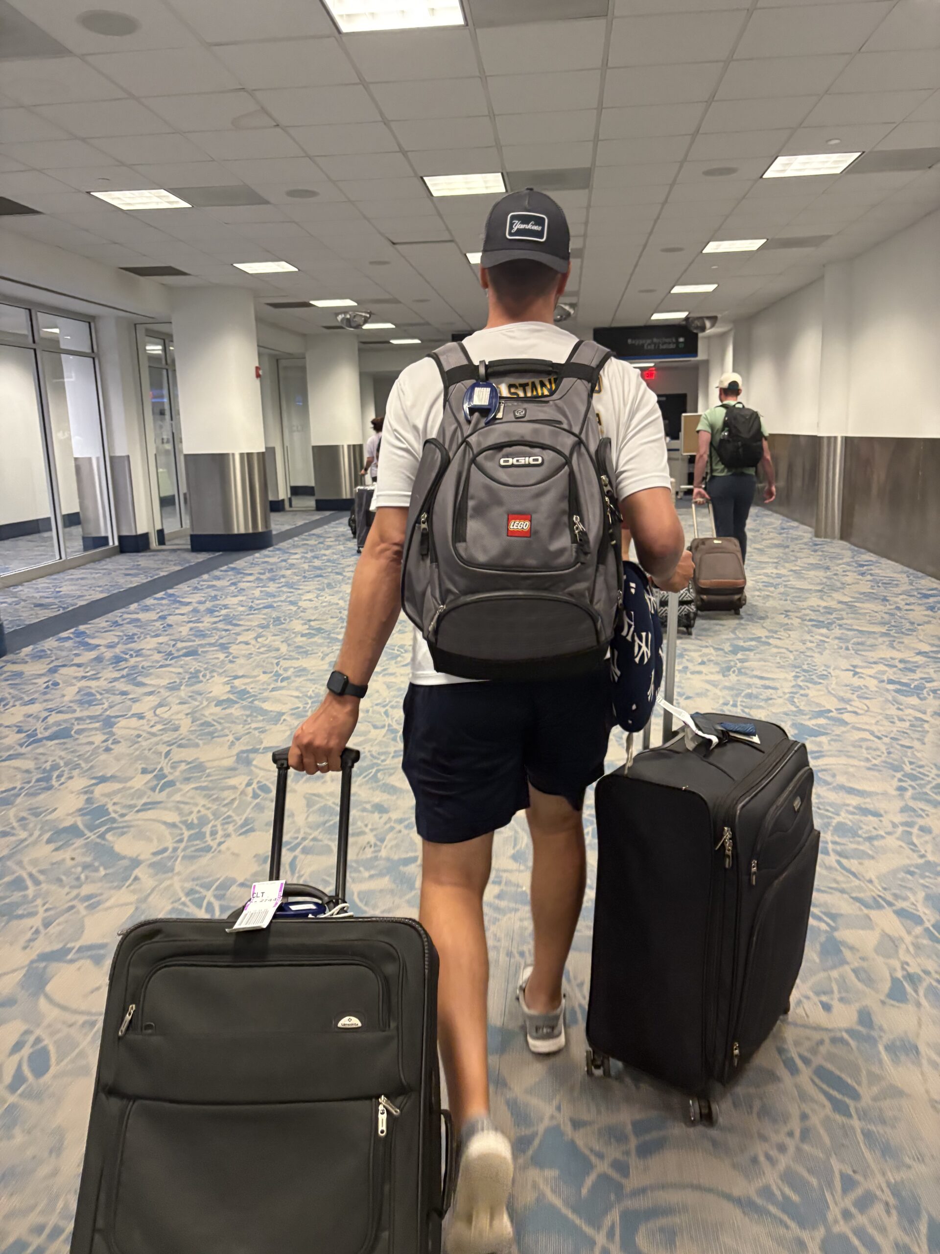 Man with suitcase in an airport